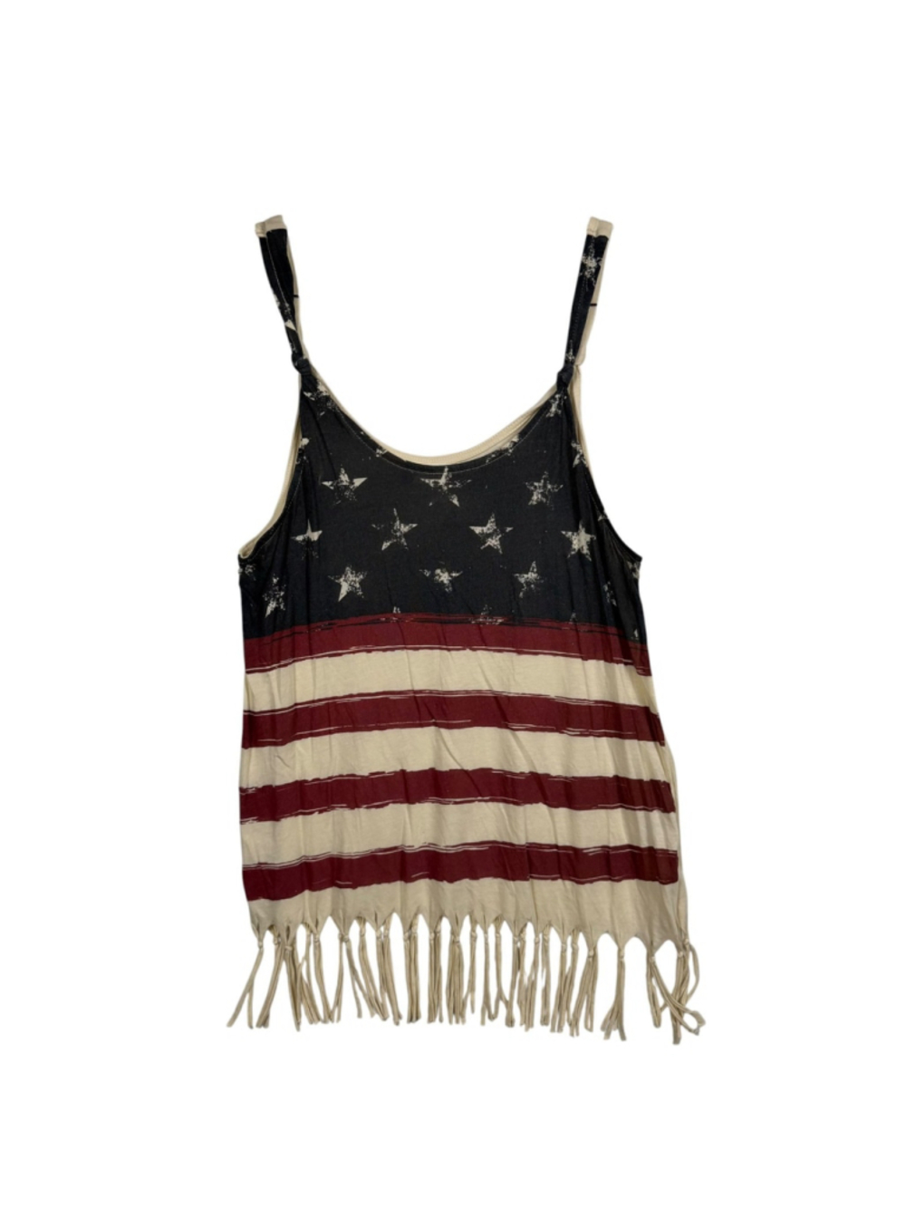 Altar'd State American Flag Cover Up Multicolor Fringe Hem Swimwear Women Medium
